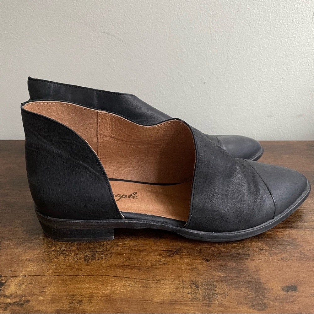 Free People Royale Pointed Toe Flat in Black - Picture 3 of 11